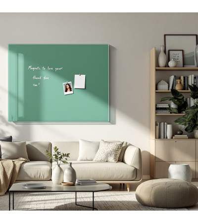 Skleněná magnetická tabule nalepovací na zeď - zelená veronesova Smatab®