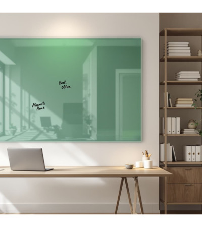 Skleněná magnetická tabule nalepovací na zeď - zelená veronesova Smatab®