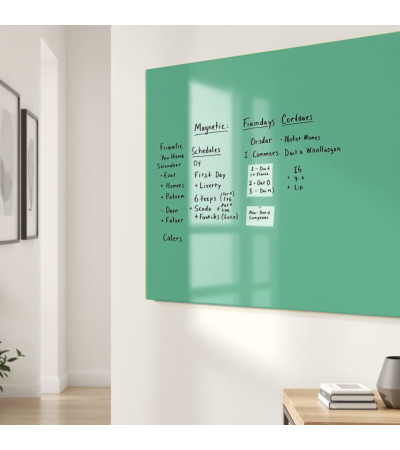 Skleněná magnetická tabule nalepovací na zeď - zelená veronesova Smatab®