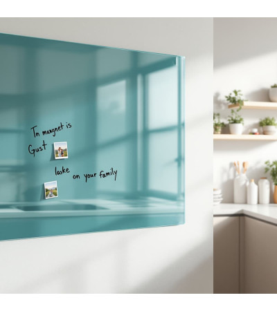 Skleněná magnetická tabule nalepovací na zeď - zelená smaragdová Smatab®