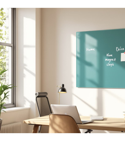 Skleněná magnetická tabule nalepovací na zeď - zelená smaragdová Smatab®