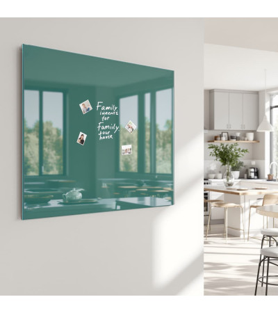 Skleněná magnetická tabule nalepovací na zeď - zelená smaragdová Smatab®