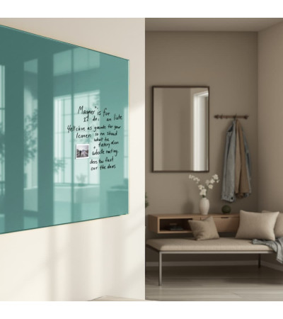 Skleněná magnetická tabule nalepovací na zeď - zelená smaragdová Smatab®