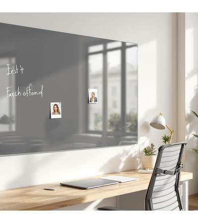 Skleněná magnetická tabule nalepovací na zeď - šedá paynova Smatab®