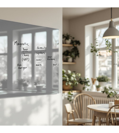 Skleněná magnetická tabule nalepovací na zeď - šedá paynova Smatab®