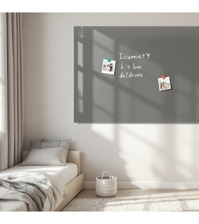 Skleněná magnetická tabule nalepovací na zeď - šedá paynova Smatab®