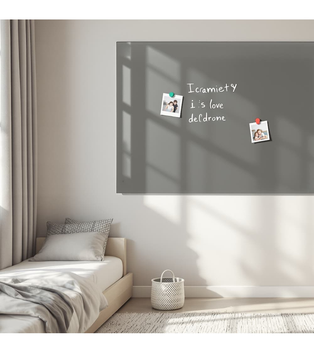 Skleněná magnetická tabule nalepovací na zeď - šedá paynova Smatab®