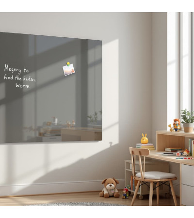 Skleněná magnetická tabule nalepovací na zeď - šedá paynova Smatab®