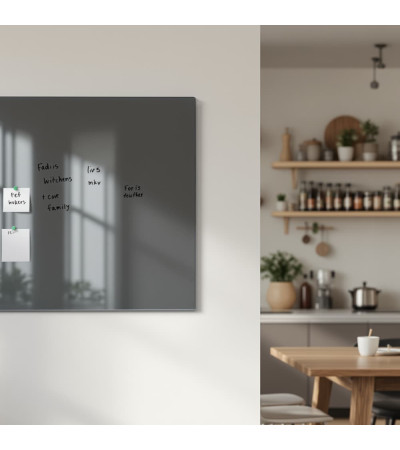Skleněná magnetická tabule nalepovací na zeď - šedá antracitová Smatab®