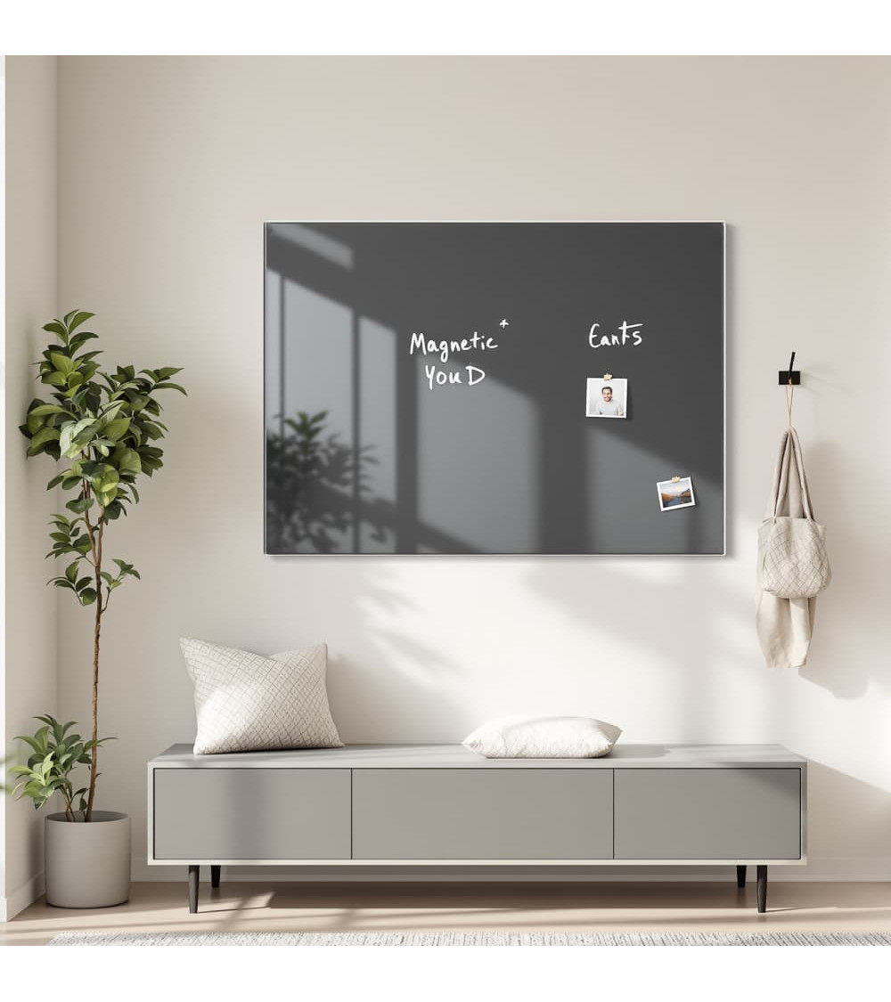Skleněná magnetická tabule nalepovací na zeď - šedá antracitová Smatab®