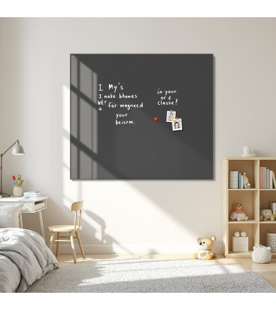 Skleněná magnetická tabule nalepovací na zeď - šedá antracitová Smatab®