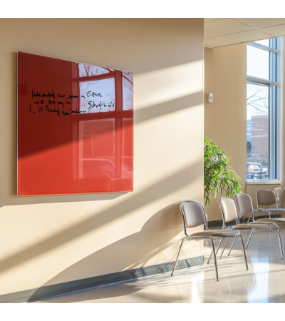 Skleněná magnetická nástěnka - červená korálová Smatab®