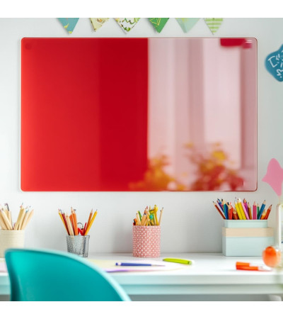 Skleněná magnetická nástěnka - červená korálová Smatab®