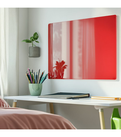 Skleněná magnetická nástěnka - červená korálová Smatab®