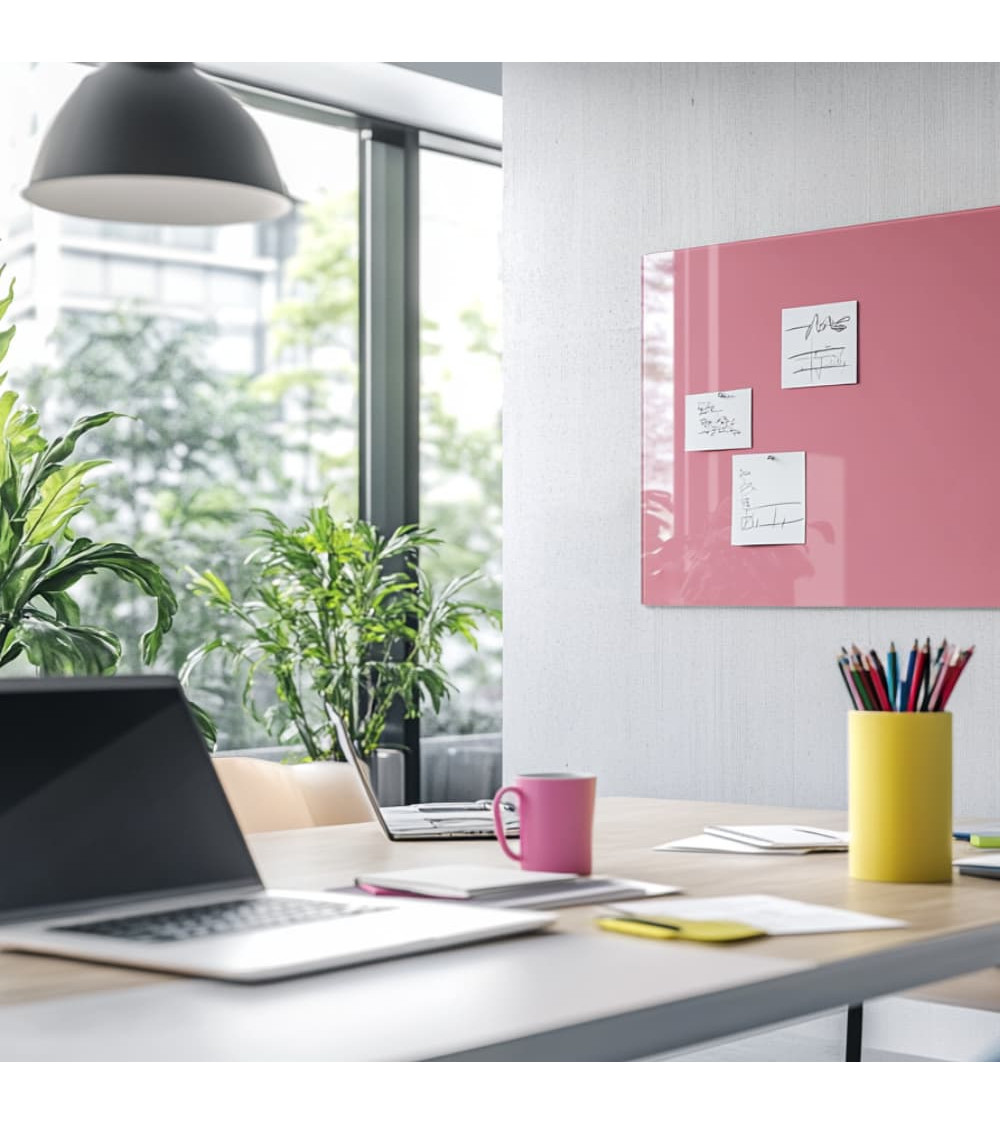 Skleněná magnetická nástěnka - růžová perlová Smatab®