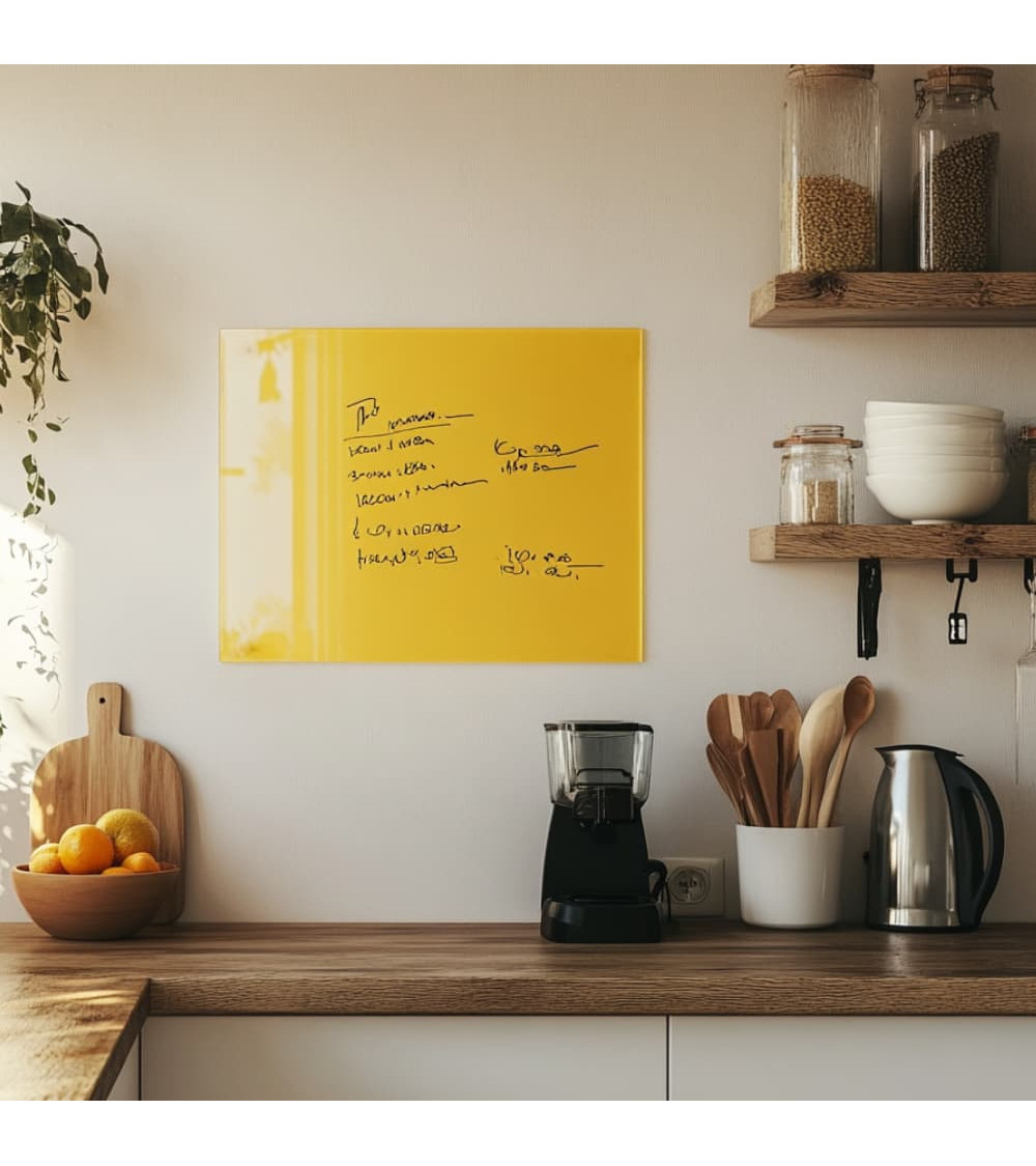 Skleněná magnetická nástěnka - žlutá exotická Smatab®