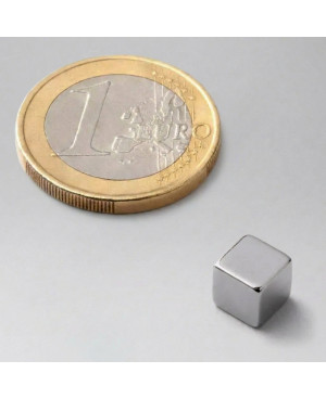 Magnet krychle malá stříbrná - sada 4ks