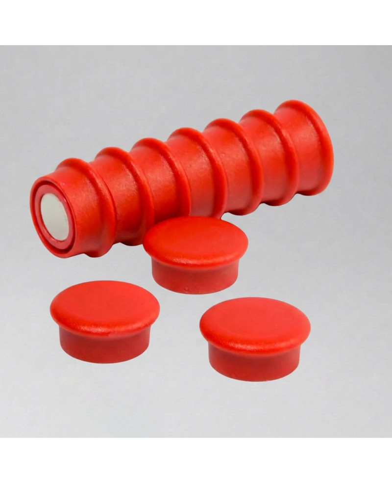 Kancelářský magnet kulatý  plastový červený OF-1, 1ks