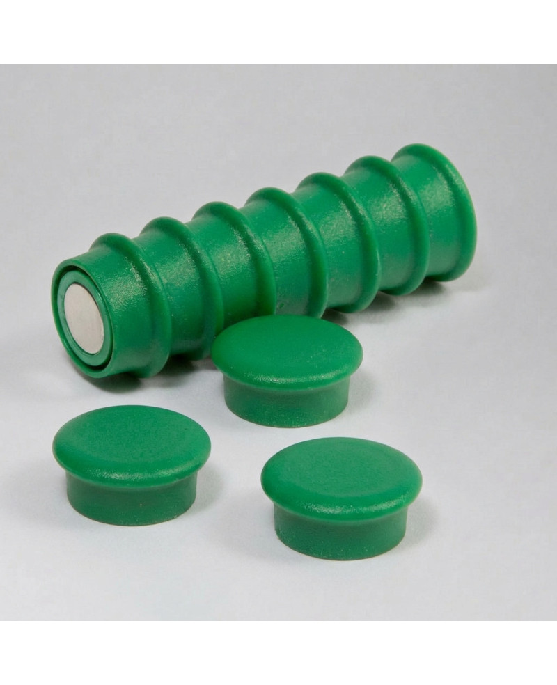 Kancelářský magnet kulatý  plastový zelený OF-1, 1ks