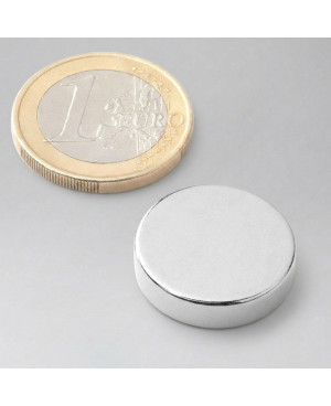 Magnet kotouč - stříbrný - 1 kus