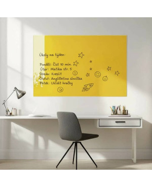 Skleněná magnetická tabule pro děti - žlutá exotická Smatab®