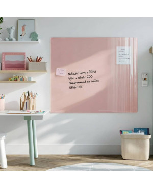 Skleněná magnetická tabule - růžová tělová Smatab®