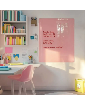 Skleněná magnetická tabule - růžová tělová Smatab®