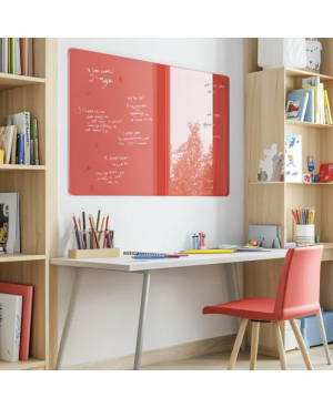 Skleněná magnetická tabule - červená korálová Smatab®