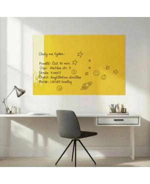 Skleněná magnetická tabule pro děti - žlutá exotická Smatab®