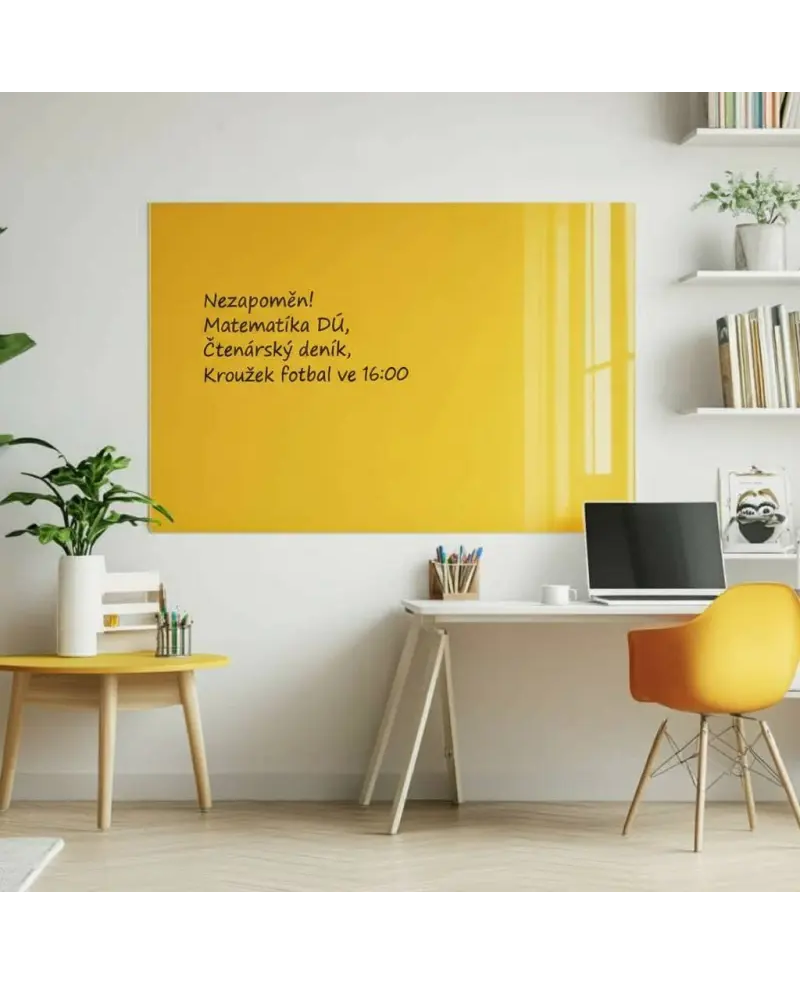 Žlutá neapolská skleněná magnetická tabule pro děti Smatab®