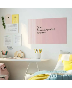 Skleněná magnetická tabule pro děti - růžová tělová Smatab®