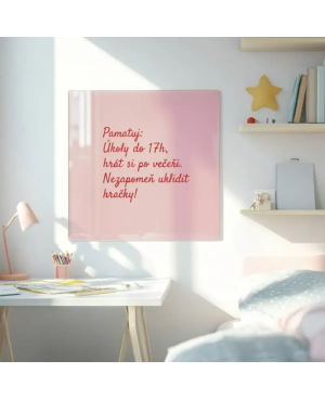 Skleněná magnetická tabule pro děti - růžová tělová Smatab®