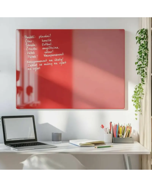 Skleněná magnetická tabule pro děti - červená korálová Smatab®