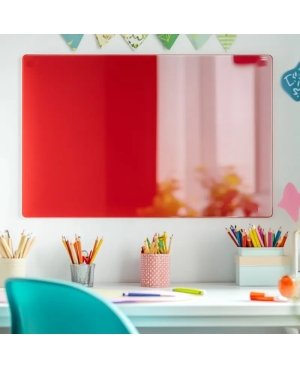 Skleněná magnetická tabule pro děti - červená korálová Smatab®