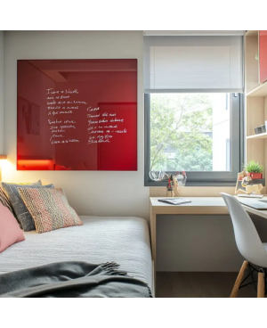 Skleněná magnetická tabule pro děti - červená korálová Smatab®