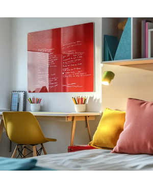 Skleněná magnetická tabule pro děti - červená korálová Smatab®