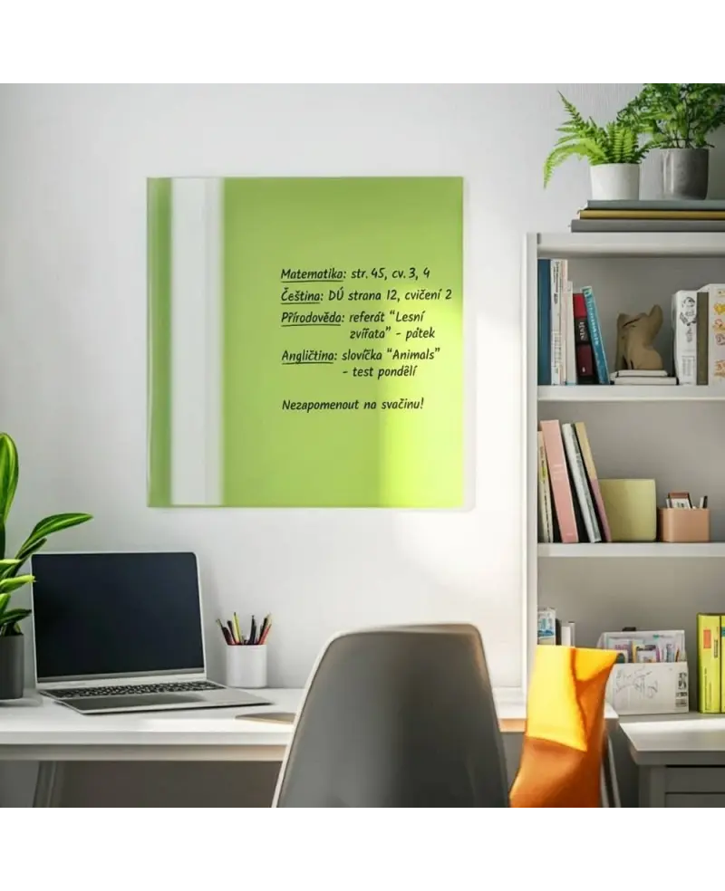 Skleněná magnetická tabule pro děti - zelená pistáciová Smatab®