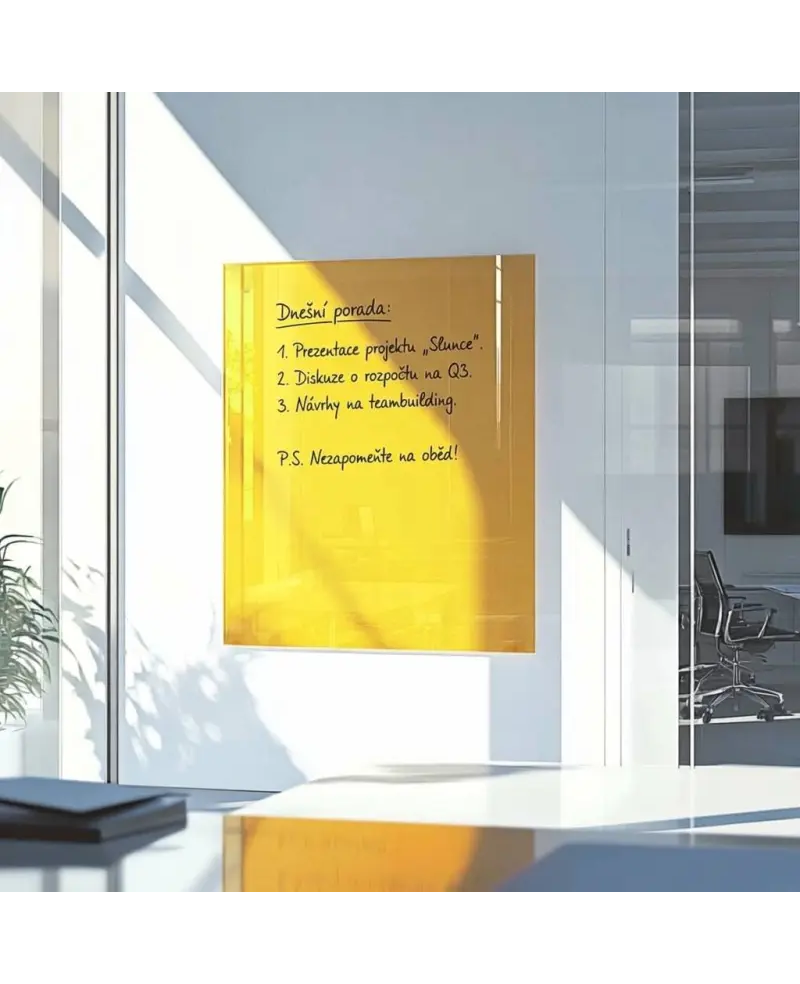 Skleněná pracovní a kancelářská tabule - žlutá exotická Smatab®