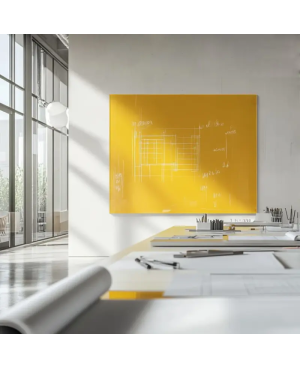 Skleněná pracovní a kancelářská tabule - žlutá neapolská Smatab®