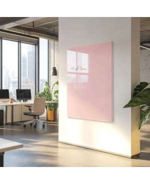Růžová tělová skleněná pracovní a kancelářská tabule Smatab®