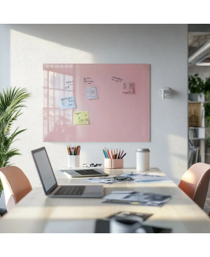 Růžová tělová skleněná pracovní a kancelářská tabule Smatab®