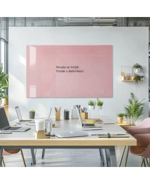 Skleněná pracovní a kancelářská tabule - růžová tělová Smatab®