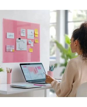 Skleněná pracovní a kancelářská tabule - růžová perlová Smatab®