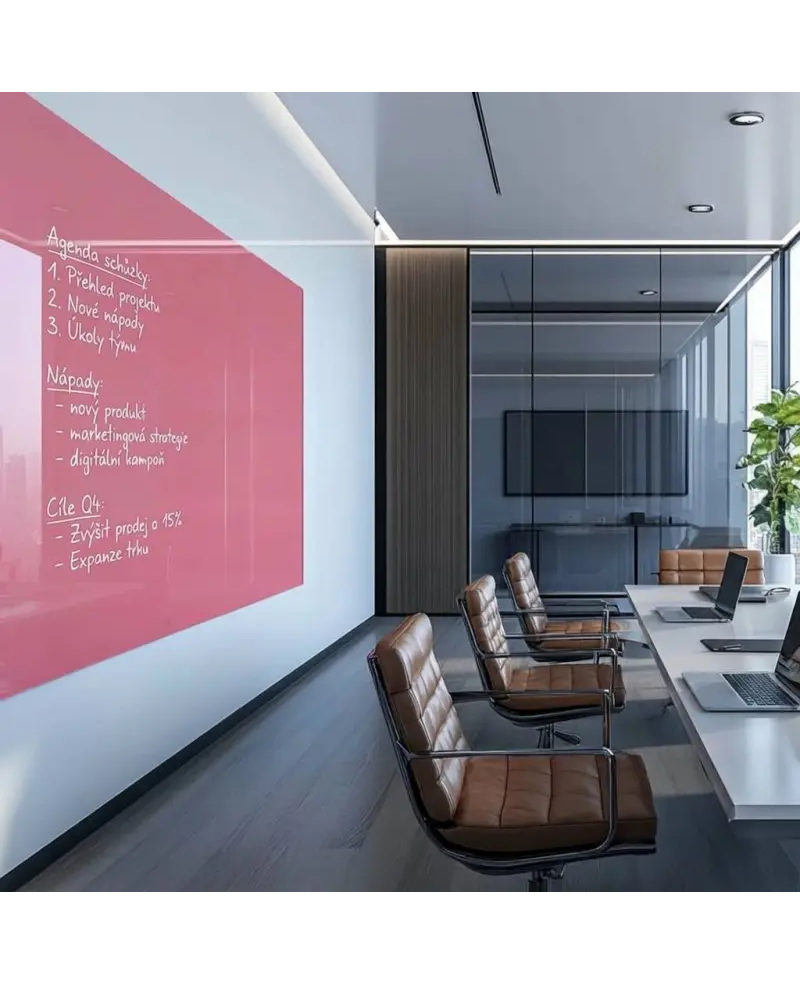 Skleněná pracovní a kancelářská tabule - růžová perlová Smatab®