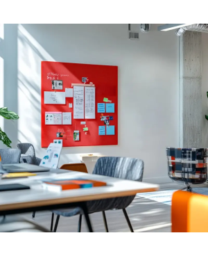 Skleněná pracovní a kancelářská tabule - červená korálová Smatab®