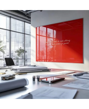 Skleněná pracovní a kancelářská tabule - červená korálová Smatab®