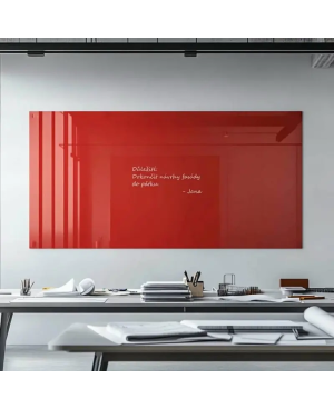 Skleněná pracovní a kancelářská tabule - červená korálová Smatab®