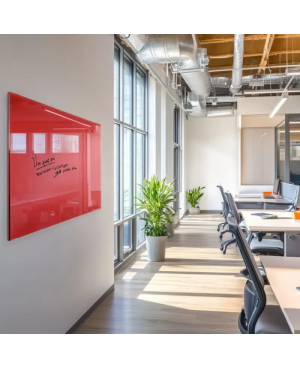 Skleněná pracovní a kancelářská tabule - červená korálová Smatab®