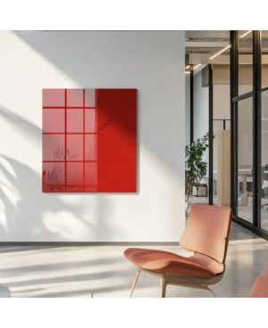 Skleněná pracovní a kancelářská tabule - červená korálová Smatab®