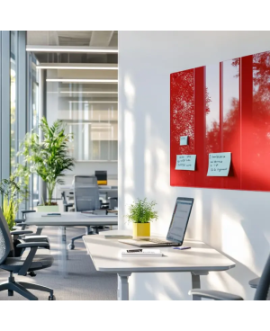 Skleněná pracovní a kancelářská tabule - červená korálová Smatab®